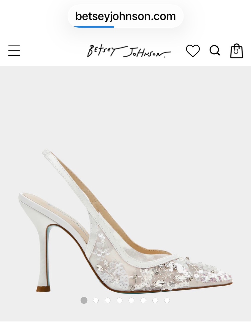 Betsey Johnson EDDIE IVORY NIB SIZE 8 Slingback Pointed-Toe Pump